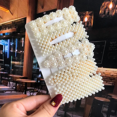 Simuleeritud pärlitangid helmestega geomeetrilised naiste juukseklambrid juukseklambrid juukseaksessuaarid tüdrukutele ehted mood juuksenõelad