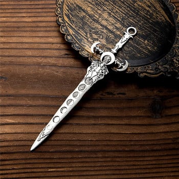 Vintage Vikings Lunar Phase Sword Hair Stick for Women Norse Cross Moon Hairbans Gothic Wicca Witch Headwear Пънк женски бижута