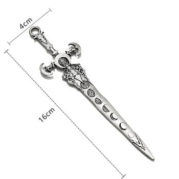 Vintage Vikings Lunar Phase Sword Hair Stick for Women Norse Cross Moon Hairbans Gothic Wicca Witch Headwear Пънк женски бижута