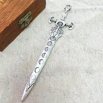 Vintage Vikings Lunar Phase Sword Hair Stick for Women Norse Cross Moon Hairbans Gothic Wicca Witch Headwear Пънк женски бижута