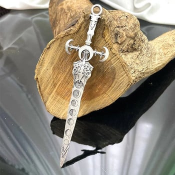 Vintage Vikings Lunar Phase Sword Hair Stick for Women Norse Cross Moon Hairbans Gothic Wicca Witch Headwear Пънк женски бижута