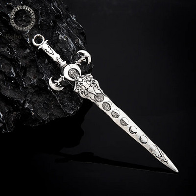 Vintage Vikings Lunar Phase Sword Štapić za kosu za žene Nordijski križ Mjesec Ukosnice Gothic Wicca Witch Pokrivala za glavu Punk ženski nakit