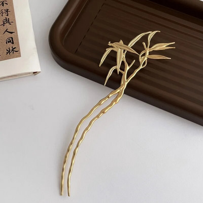 Moteriškas plaukų segtukas tiesus lenktas metalinis plaukų segtukas Kinietiško stiliaus galvos apdangalas Elegantiški papuošalai Priedai Vestuvių vakarėlio galvos apdangalai