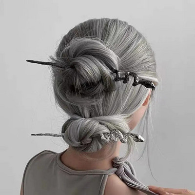 Moteriškas plaukų segtukas tiesus lenktas metalinis plaukų segtukas Kinietiško stiliaus galvos apdangalas Elegantiški papuošalai Priedai Vestuvių vakarėlio galvos apdangalai