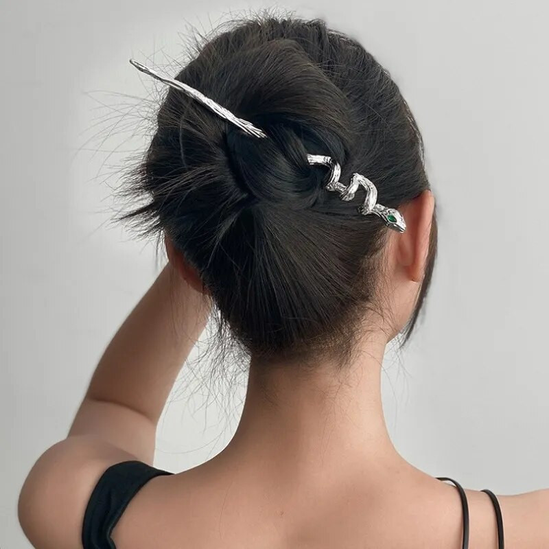Moteriškas plaukų segtukas tiesus lenktas metalinis plaukų segtukas Kinietiško stiliaus galvos apdangalas Elegantiški papuošalai Priedai Vestuvių vakarėlio galvos apdangalai