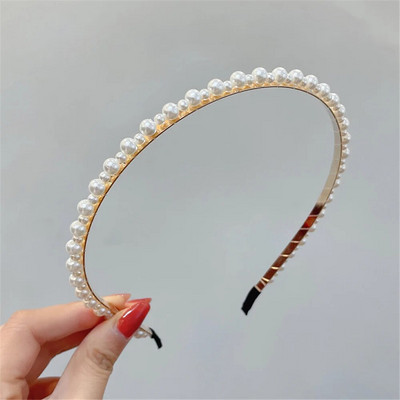 Elegantsed suured valge pärliga peapaelad naistele, tüdrukutele, käsitsi valmistatud lihtsad roosililled juuksepaelad Wave Retro juukserõngast peakatte aksessuaarid