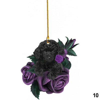 Armas kutsikakoera tahavaatepeegli ripats, koera kaunistus auto auto jaoks lemmiklooma kutsika rippuv kaunistus võtmehoidja ripats akrüül