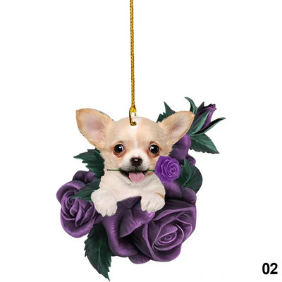 Armas kutsikakoera tahavaatepeegli ripats, koera kaunistus auto auto jaoks lemmiklooma kutsika rippuv kaunistus võtmehoidja ripats akrüül