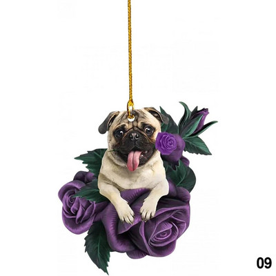 Armas kutsikakoera tahavaatepeegli ripats, koera kaunistus auto auto jaoks lemmiklooma kutsika rippuv kaunistus võtmehoidja ripats akrüül