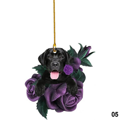 Armas kutsikakoera tahavaatepeegli ripats, koera kaunistus auto auto jaoks lemmiklooma kutsika rippuv kaunistus võtmehoidja ripats akrüül