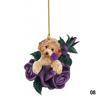 Armas kutsikakoera tahavaatepeegli ripats, koera kaunistus auto auto jaoks lemmiklooma kutsika rippuv kaunistus võtmehoidja ripats akrüül