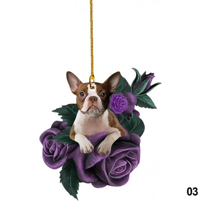 Armas kutsikakoera tahavaatepeegli ripats, koera kaunistus auto auto jaoks lemmiklooma kutsika rippuv kaunistus võtmehoidja ripats akrüül