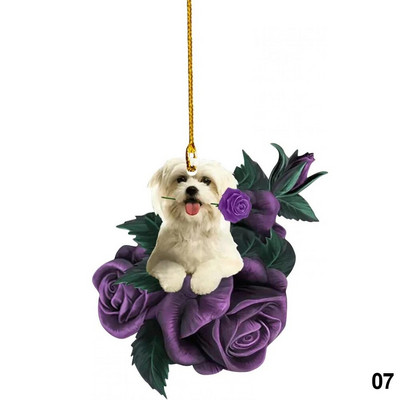 Armas kutsikakoera tahavaatepeegli ripats, koera kaunistus auto auto jaoks lemmiklooma kutsika rippuv kaunistus võtmehoidja ripats akrüül