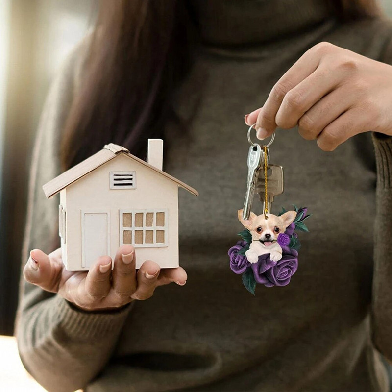 Armas kutsikakoera tahavaatepeegli ripats, koera kaunistus auto auto jaoks lemmiklooma kutsika rippuv kaunistus võtmehoidja ripats akrüül