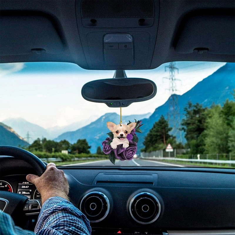 Armas kutsikakoera tahavaatepeegli ripats, koera kaunistus auto auto jaoks lemmiklooma kutsika rippuv kaunistus võtmehoidja ripats akrüül