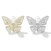 1tk Mood Rhinestone`ist pärlitest liblikas prossid naiste võlu pärlkulla värvi prossi nööpnõelad peo pulmakingitus rõivatarvikud