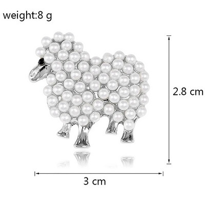 1PC Creative Niche Pearl Sheep Καρφίτσα Simple Everything Παλτό ζακέτα Αντιολισθητική Καρφίτσα καρφίτσας Animal Lamb