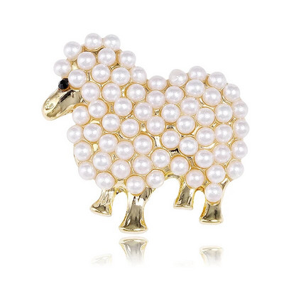 1 tk Creative Niche Pearl lambapross Simple Everything Cardigan Coat Libisemisvastane Animal Lamb pross Pin