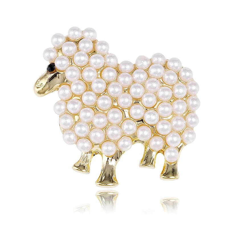 1 tk Creative Niche Pearl lambapross Simple Everything Cardigan Coat Libisemisvastane Animal Lamb pross Pin
