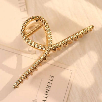 Mood naiste õõnsad geomeetrilised juukseklambrid metallist juuksenõelaga ristjuuksenõelaga peapael Libisematu juuksekrabi kullavärvi juukseaksessuaarid