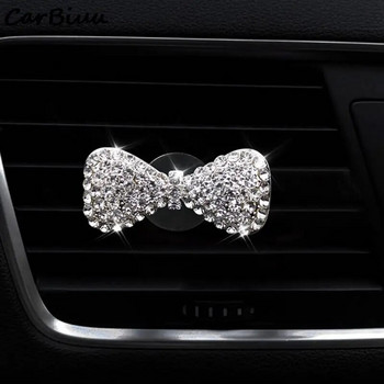 Bling Crystal Car Air Vent Clip Charm Crystal Shoe Bag Heart Bow Shape Decor Rhinestone Car Interior Decoration Charm For Women