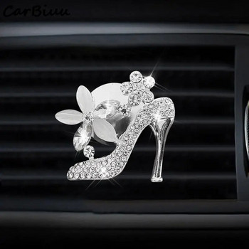 Bling Crystal Car Clip Air Vent Clip Charm Κρυστάλλινο Τσάντα Παπουτσιών Καρδιά Φιόγκος Σχήμα Διακόσμηση Rhinestone Αυτοκίνητο Εσωτερική Διακόσμηση Γούρι για γυναίκες