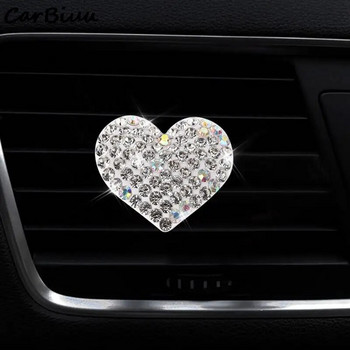 Bling Crystal Car Air Vent Clip Charm Crystal Shoe Bag Heart Bow Shape Decor Rhinestone Car Interior Decoration Charm For Women