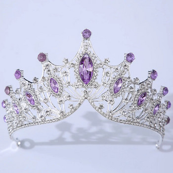 Барокова сватбена лента за глава Кристални булчински корони и диадеми Аксесоари за коса Бижута Дамски шапки с кристали Диадема на кралицата