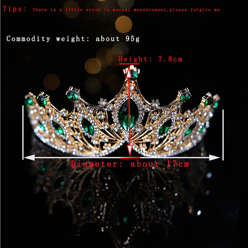 Μπαρόκ κεφαλόδεσμος γάμου Κρυστάλλινα στέφανα νυφικών και τιάρες Κοσμήματα για τα μαλλιά Αξεσουάρ Γυναικεία καλύμματα κεφαλής από στρας Queen Diadem