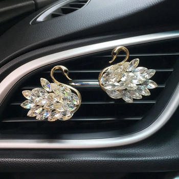 Car Crystal Diamond Studded Swan Air Outlet Clip Αρωματοθεραπεία αυτοκινήτου Διακόσμηση εσωτερικού αυτοκινήτου Γυναικείο άρωμα αυτοκινήτου Έξοδος αέρα