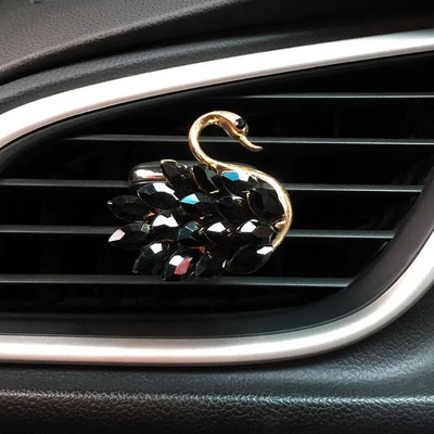Autokristallide teemantidega naastudega Swan õhu väljalaskeklamber auto aroomiteraapia auto sisekujundus naiste auto parfüümi õhu väljalaskeava