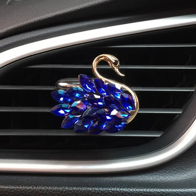 Autokristallide teemantidega naastudega Swan õhu väljalaskeklamber auto aroomiteraapia auto sisekujundus naiste auto parfüümi õhu väljalaskeava