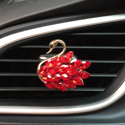 Autokristallide teemantidega naastudega Swan õhu väljalaskeklamber auto aroomiteraapia auto sisekujundus naiste auto parfüümi õhu väljalaskeava
