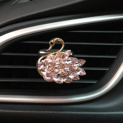 Autokristallide teemantidega naastudega Swan õhu väljalaskeklamber auto aroomiteraapia auto sisekujundus naiste auto parfüümi õhu väljalaskeava