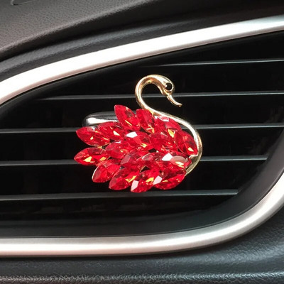 Autokristallide teemantidega naastudega Swan õhu väljalaskeklamber auto aroomiteraapia auto sisekujundus naiste auto parfüümi õhu väljalaskeava