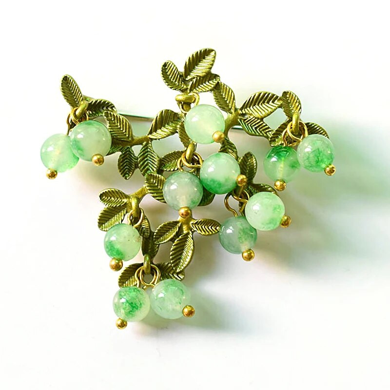 Naiste Vintage loominguline taimemarja pross Elegantne gradientkristallhelmestega pross Daami ülikond Kleit libisemisvastased nööpnõelad Aksessuaarid