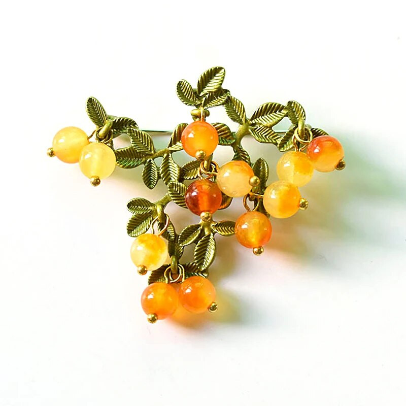 Naiste Vintage loominguline taimemarja pross Elegantne gradientkristallhelmestega pross Daami ülikond Kleit libisemisvastased nööpnõelad Aksessuaarid