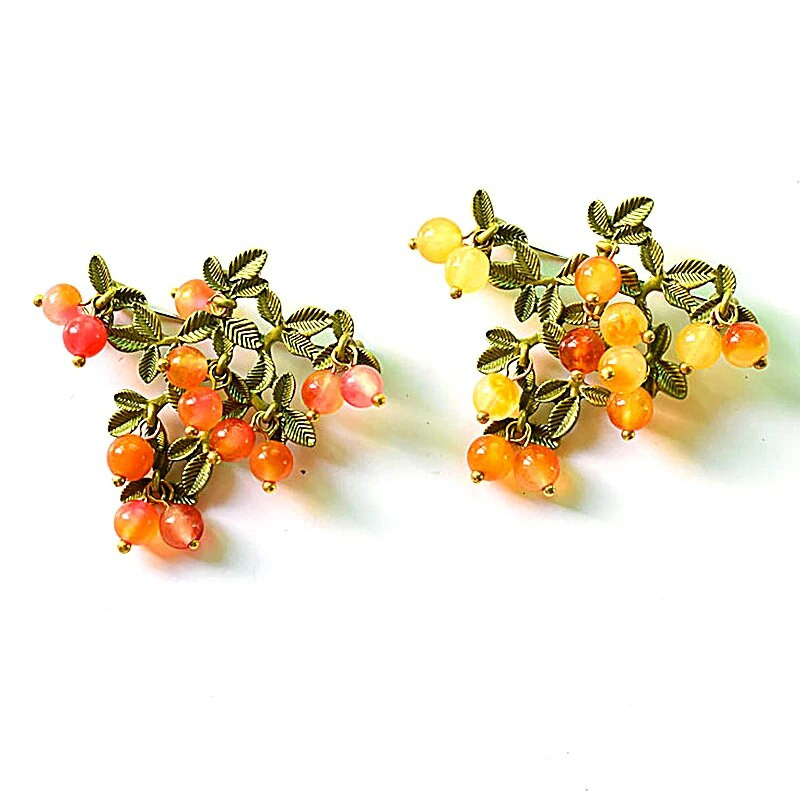 Naiste Vintage loominguline taimemarja pross Elegantne gradientkristallhelmestega pross Daami ülikond Kleit libisemisvastased nööpnõelad Aksessuaarid