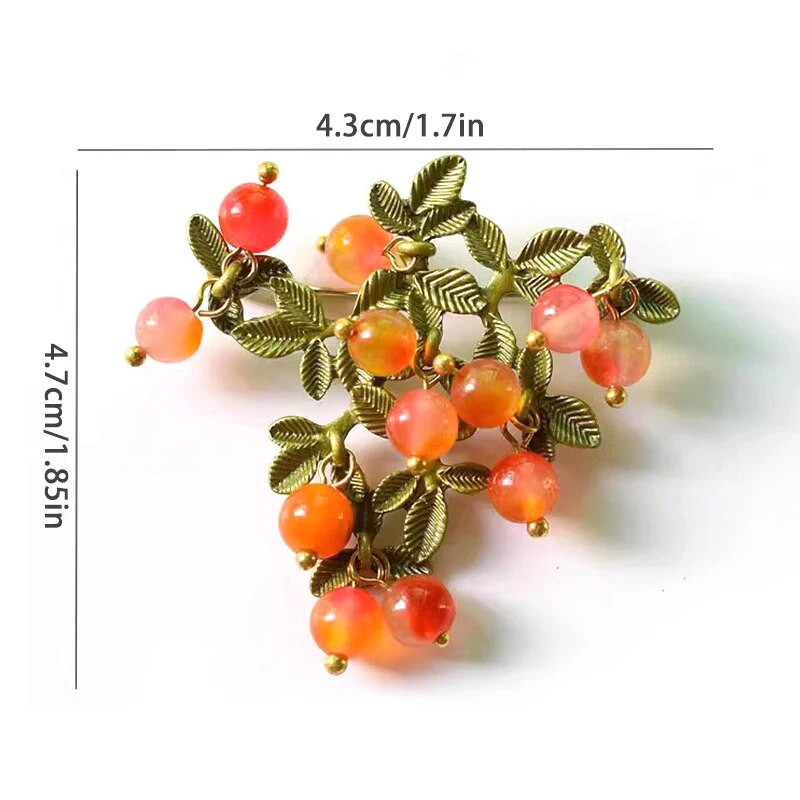 Naiste Vintage loominguline taimemarja pross Elegantne gradientkristallhelmestega pross Daami ülikond Kleit libisemisvastased nööpnõelad Aksessuaarid