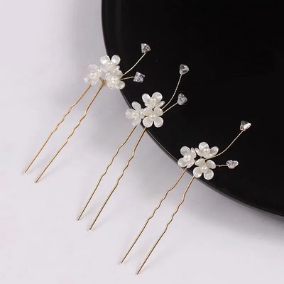 3Vnt vestuvinės tiaros U formos plaukų segtukų šakutės moterims krištolinės sidabrinės spalvos plaukų segtukai mergaičių šoniniai segtukai karūnėlės vestuviniams plaukams papuošalai