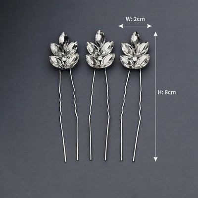 3Vnt vestuvinės tiaros U formos plaukų segtukų šakutės moterims krištolinės sidabrinės spalvos plaukų segtukai mergaičių šoniniai segtukai karūnėlės vestuviniams plaukams papuošalai