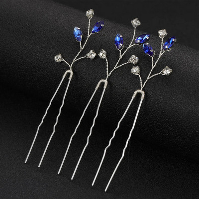 3Vnt vestuvinės tiaros U formos plaukų segtukų šakutės moterims krištolinės sidabrinės spalvos plaukų segtukai mergaičių šoniniai segtukai karūnėlės vestuviniams plaukams papuošalai