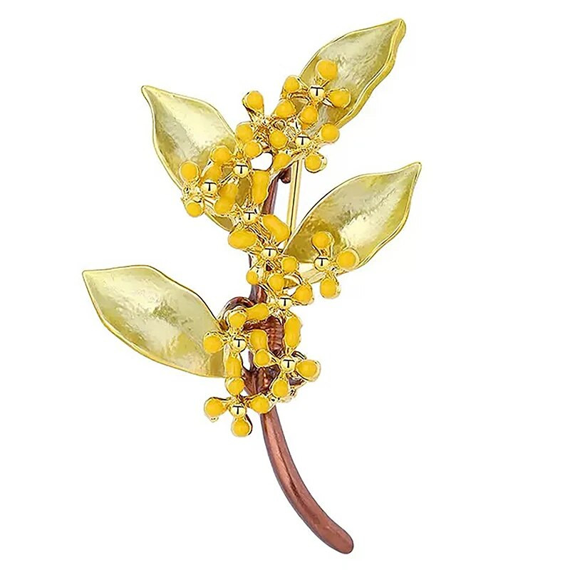 1 tk Naiste pross emailnõel Stiilne Osmanthuse oks reväärinõelad Lillemärk Kontor Peotarvikud Ehted riiete jaoks