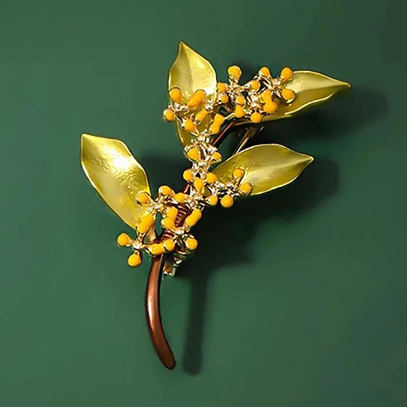 1 tk Naiste pross emailnõel Stiilne Osmanthuse oks reväärinõelad Lillemärk Kontor Peotarvikud Ehted riiete jaoks