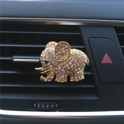 Diamond Crystal Elephant Air Conditioner Air Outlet Perfume Clip Εσωτερική διακόσμηση αυτοκινήτου