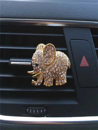 Diamond Crystal Elephant Air Conditioner Air Outlet Perfume Clip Εσωτερική διακόσμηση αυτοκινήτου