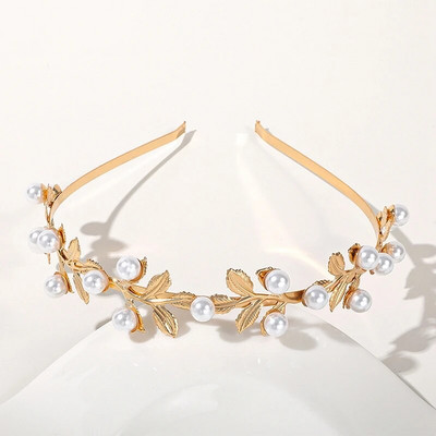 Uus kullavärvi lehtedest peapael Peakate kroon tiaara peakate jumalanna kreeka pea ehe pruudi pulmajuukse aksessuaarid