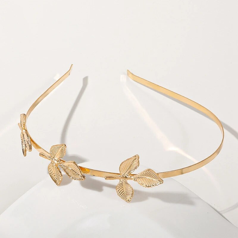 Uus kullavärvi lehtedest peapael Peakate kroon tiaara peakate jumalanna kreeka pea ehe pruudi pulmajuukse aksessuaarid