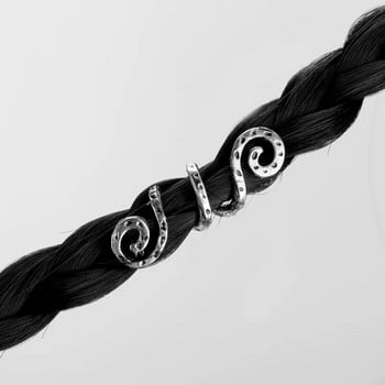 Viking Spiral Charms Мъниста за плитки за коса за брада Мъниста за коса Бижута Винтидж жени Момиче Фиби Щипки за коса Аксесоари-15