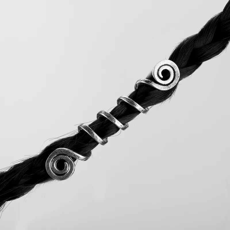 Viking Spiral Charms Karoliukai plaukams Pynės barzdai Plaukų karoliukai Papuošalai Vintažiniai Moterims Mergaitėms Plaukų segtukai Plaukų segtukai Priedai-15